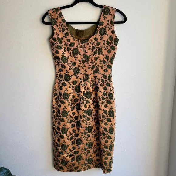 Stunning 60s Brocade Wiggle Dress & Matching Jacket - Picture 4 of 16